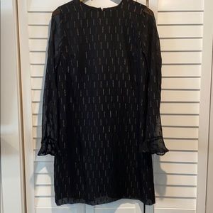 Long sleeve black evening dress